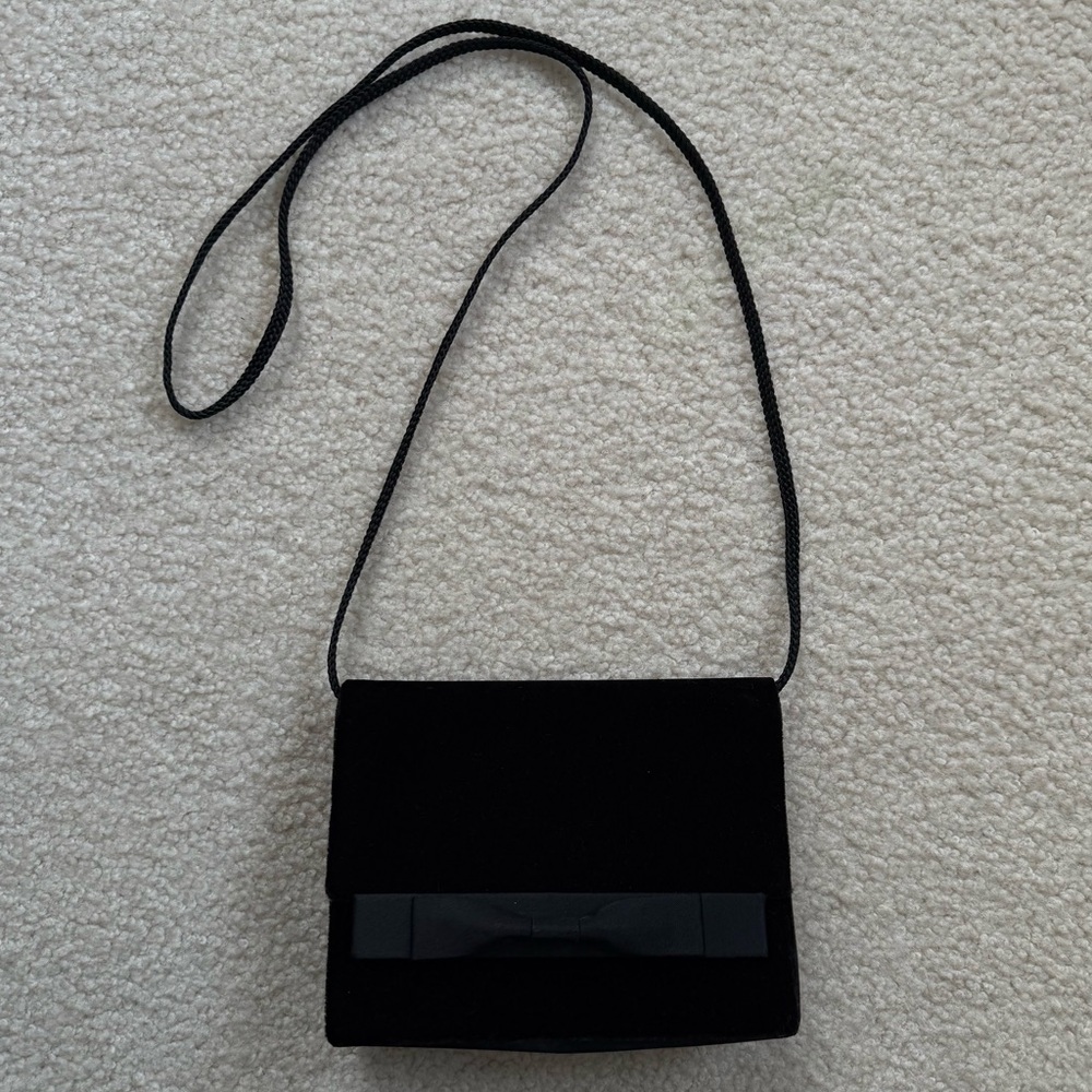 EUC velvet evening bag with satin bow